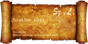 Szatler Lili névjegykártya